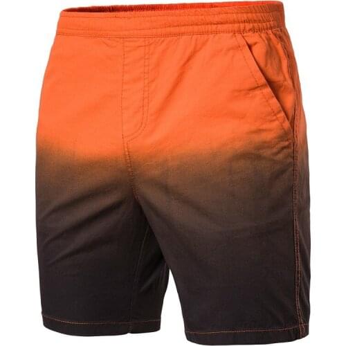 2021 Foreign Trade Straight Mens Loose Casual Gradient Color Summer Refreshing Five-Point Pants Beach Pants Tide