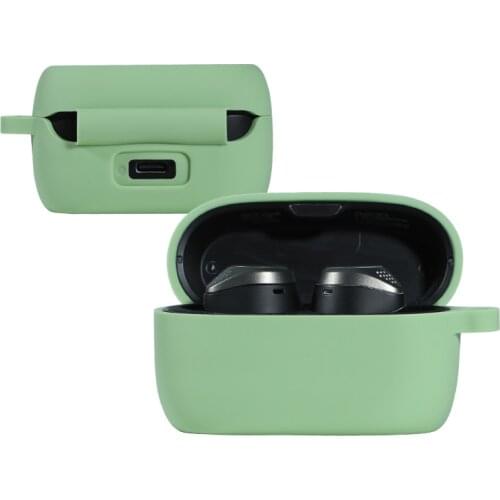1pcs Soft Silicone Protective Case for Jabra Elite Active 75t Earphones Wireless Headset Storage Case Cover with Anti-Lost Hook