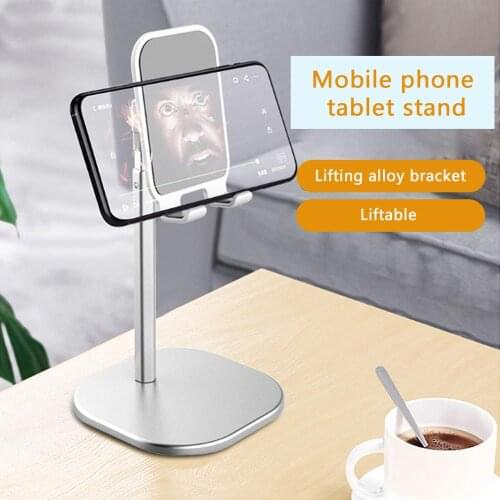 Phone Desktop Holder for Car/Home/Office Universal Aluminium Alloy Tablet Mobile Phone Desktop Holder Stand Mount Bracket- Black