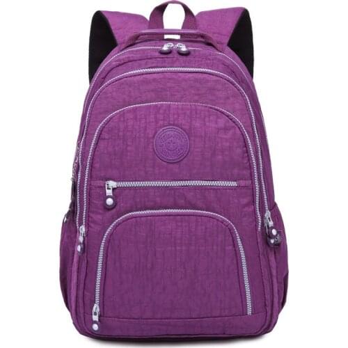 Tegort Middle School Backpack Nylon Waterproof Large Capacity Simple Portable Computer Bag Students' School Bag