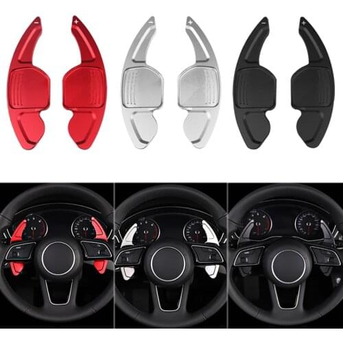 A pair of Car Steering Wheel Shift Paddles Aluminum Alloy Gearshift Gear Extension For Audi A3/A4L/A5/A6L/Q3/Q5/S3/R8 Car Model
