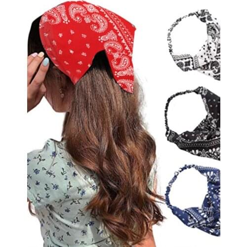 Popular hair accessories for women bohemian triangle elastic rubber band headband creative French retro romantic turban