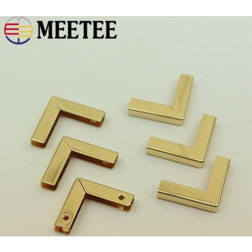 Meetee 10pcs 30/41mm Bag Wrapped Corner Clip Buckle Metal Edge Banding Decoration Clasp DIY Notebook Corners Buckles Accessories