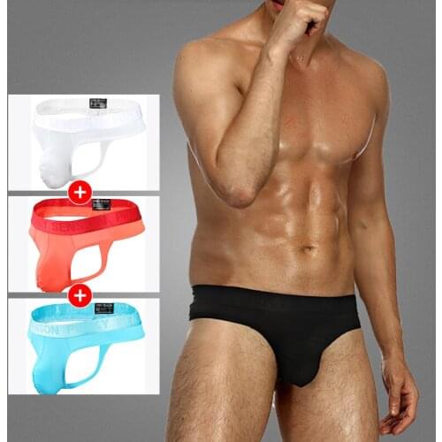 Pinky Senson Mens Brief Underwear Men Mens Pants U Convex Ice Silk Solid Color Thin Low Waist Large Bag thong