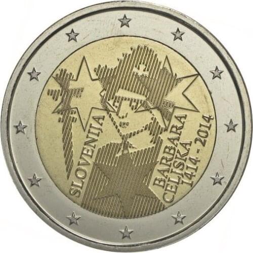 Slovenia 2 Euro 2014 Unc 100% Real Genuine Original Coin,comemorative Collection Coins