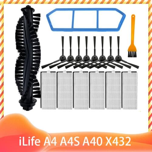 Household Washable Replace Rolling Side Brush Heap Filter for Chuwi iLIFE A4 A40 X432 Robot Vacuum Cleaner Spare Accessories