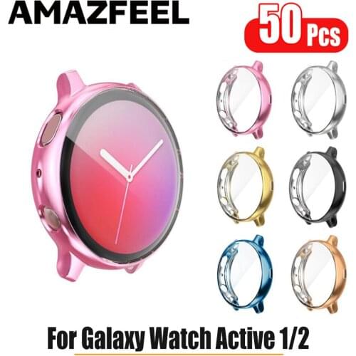 50Pcs/Pack Watch Case For Samsung Galaxy Watch Active 2 40mm 44mm Screen Protector Case TPU Galaxy Watch Active Protective Cases