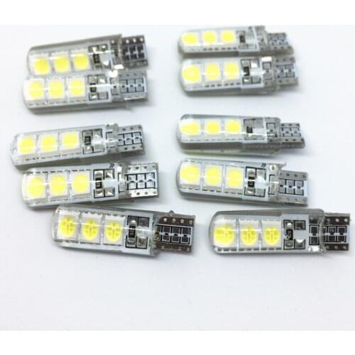 100PCS T10 WY5W W5W LED 6 SMD 194 2825 Silica Gel Waterproof Wedge Light Auto Parking Bulb Silicone Shell Car Reading Dome Lamp
