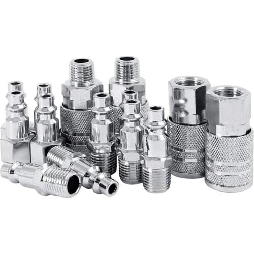 14pcs Air Line Hose Compressor Fitting 1/4 Inch Bsp Metal Connectors Coupler Male Female Quick Release Set-Dropship