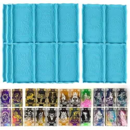 70*100mm Large Tarot Resin Molds DIY Epoxy Resin Mold Silicone Tarot Cards Molds 22 Types Major Arcana Deck