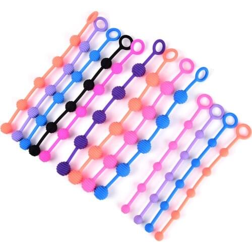 Random Anal Toy Color Jelly Anal Beads Sex Orgasm Vagina Plug Play Pull Ring Ball Anal Stimulator Butt Beads for Women