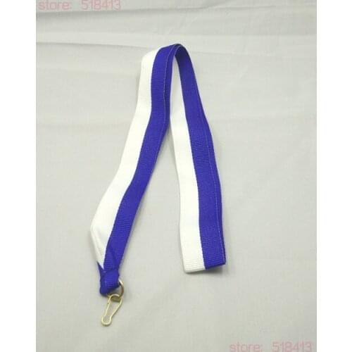 White Blue Medal Ribbons High Quality Tied Ribbon Gymnastics Unisex Prize National Flag School Sport Day Hot Sale 2021