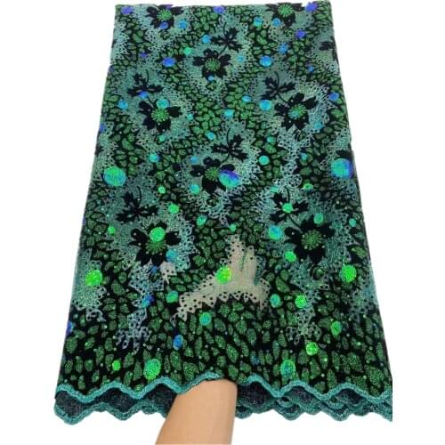 African Sequins Tulle Mesh Lace Fabric High Quality Lace Nigerian Net Lace Fabrics For Women Party Wedding Sewing XH-190