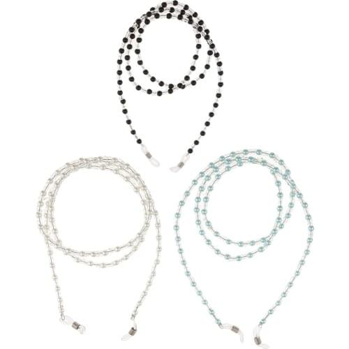 3 Pcs 60cm/23.62inch Beaded Reading Glasses Chain Eyeglass Chains Cords for Sunglasses Holder Strap Lanyards