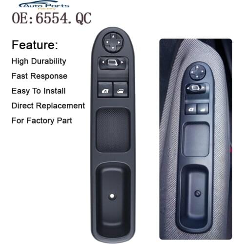 Electric Master Control Power Lifter Window Switch For Peugeot 207 Citroen C3 Picasso 2007-2014 6554.QC 6554QC