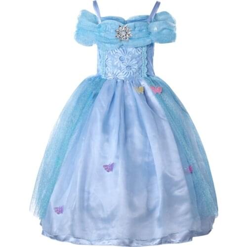 FINDPITAYA GrayGirl Dress up Costume Butterflies Kids Sleeveless Princess Party Dresses for Halloween Birthday Pageant