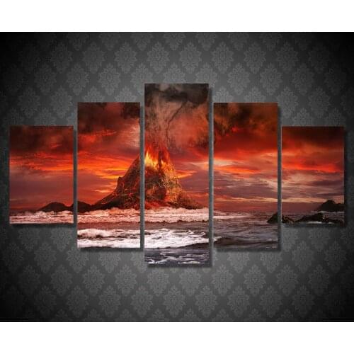 HD Printed mountains volcano sea ocean Painting Canvas Print room decor print poster picture canvas Free shipping/NY-5913