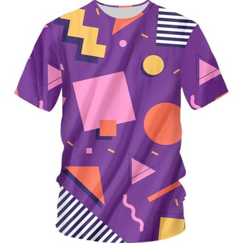 IFPD EU/US Size 3D Geometry Print Mens T-Shirt Color Graphics T Shirt Harajuku Short Sleeve Shirt Men Hip Hop Plus Size Clothes