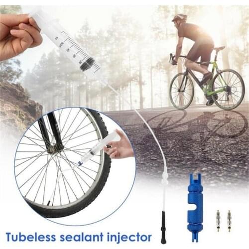 Bicycle Tubeless Tire Liquid Injection Tool 60ml Tire Tubeless Sealant Injector Syringe Rubber Hose Kit For Bike Repair Tools