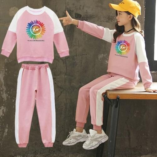 New Girls Clothes Sets 2021 Autumn Winter Long Sleeve Shirt + Pants Outfit Children Clothing Tracksuit Teen 5 6 8 9 10 12 Years