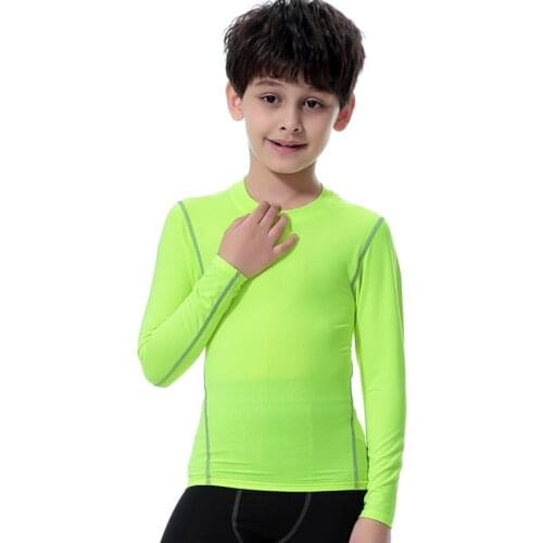 Boys Compression Shirt Long Sleeve TShirt Fitness tops rashguard exercise Kids Boys Clothes sports t shirt kids gym shirt train