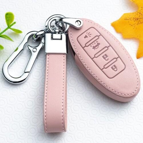 Leather Key Case Cover Shell For Nissan Qashqai J10 J11 X-Trail t31 t32 kicks Tiida Pathfinder Murano Note Juke Accessories Ring