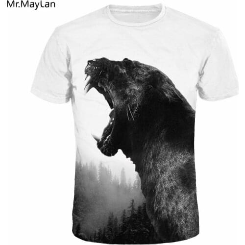 Cool 3D Print Animal Black Leopard T-shirt Men/Women Hiphop O-neck White Tee T shirt Hipster Boy Fashion Tshirt Clothing EU Size