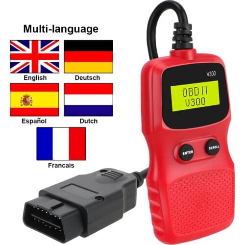 LEEPEE Car Diagnostic Tool ELM 327 Digital Display V300 Hand-held Plug and Play OBD2 Code Reader OBD 2 Scanner OBDII