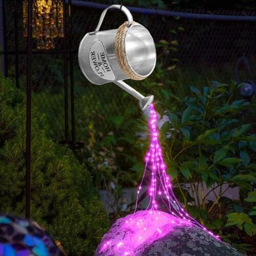 Watering Can Garden Light Remote Control Solar LED Lighting Outdoor Solar Watering Can Ornament Lamp Gardening Home Decor