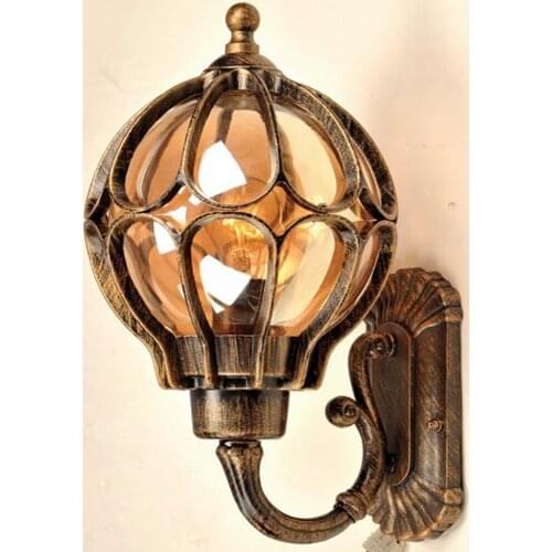 Loft Vintage Outdoor Waterproof Aluminum Glass Shade Wall Lamps Retro European Villa Garden Aisle Corridor Balcony Wall Sconces