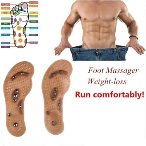 Magnetic Therapy Slimming Insoles for Weight Loss Foot Massage Health Care Shoes Mat Pad Brown Acupuncture Sole Dropshipping