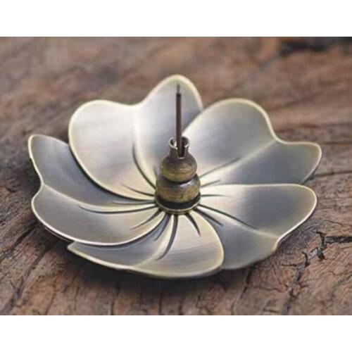 Metal Cherry Blossom Incense Burner Alloy Mini Joss Stick Censer Holder Sandalwood Censer Home Decor Free Shipping