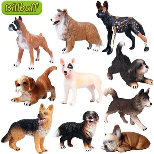 New Simulation Mini Animal Pet Dog Series Model Action Figures Collection Miniature Cognition Educational Toy for children Gift
