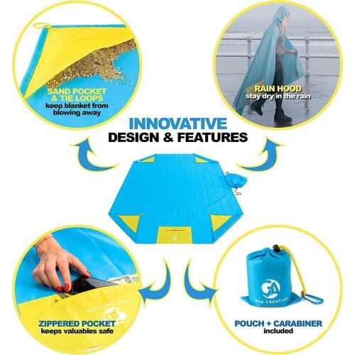 Multifunction Outdoor Portable Picnic Beach Mat Pocket Blanket Waterproof Mat Outdoor Picnic Camping Tent Mat 200*140cm