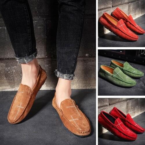 2020 NEW Trendy Slip-On Men Loafers Comfortable Casual Leather Shoes Men Flat Moccasins Mans Walking Footwear 8 Color Size 38-48