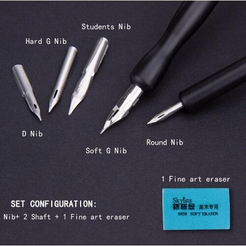 Quality 5 Pen Nibs and 2pcs Handle For Artist Anime Comic Calligraphy Pen Supply Drawing Anime Multi School Art Supplier