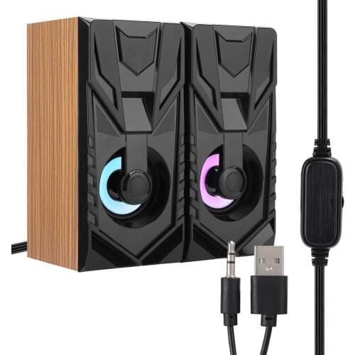 Woodiness USB Desktop Laptop Soundbox 2.0 Multimedia Table Small Speaker Stereo Surround Sound Quality