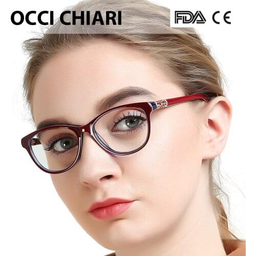 OCCI CHIARI High Quality Acetate Glasses Men Retro Vintage Prescription Glasses Women Optical Spectacle Frame Round OC7205