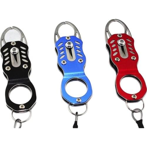 Fish Grip Outdoor Portable Lock Fishing Tackle Tools Fish Lip Clip Folding Gripper Ultra Light Weight With Retention Rope