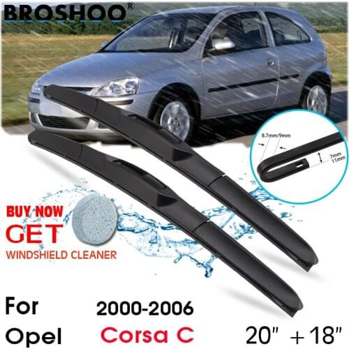 Car Wiper Blade Front Window Windscreen Windshield Wipers Blades J hook Auto Accessories For Opel Corsa C 20"+18" 2000-2006