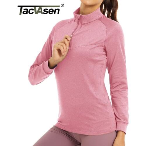 TACVASEN Breathable Warm Sportswear Tops Womens Long Sleeve Running Shirt Sports Gym Outdoor Sweater Pullover T-shirts Female