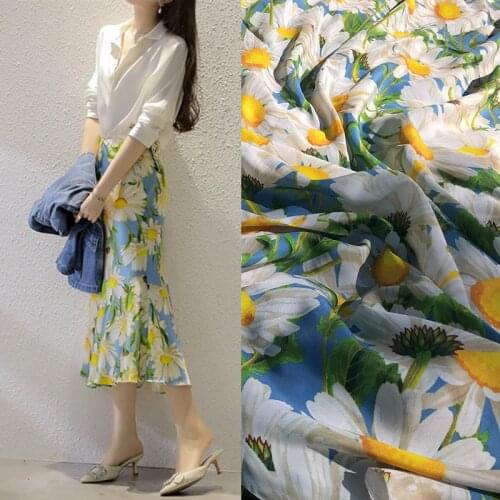 Custom printed polyester fabric cloth 145 cm width pants shirt camisole dress crepe de chine fabric Hot sale in 2020