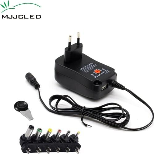 Universal Adapter AC DC Transformer 4.5V 3V 6V 7.5V 9V Adjustable Voltage 12V Power Supply 5V 30W Regulated Power Adapter USB