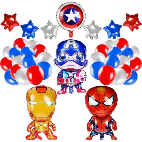 40Pcs Superhero Balloons Birthday Party Supplies Superheroes Foil Balloons Decorations Kits for Kids Themed Parties Favors