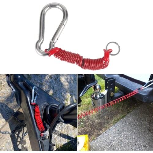 Safety Breakaway Cable with Spring Clip Travel Trailer 5 Foot Coiled Accessories Easily Installation Personal Car Elements