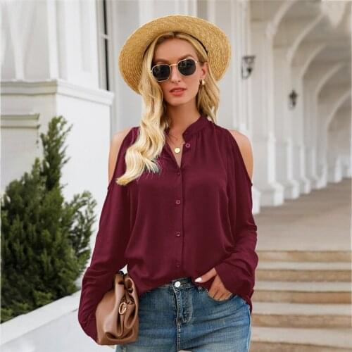 Womens ShirtS Autumn Hollow Out Single-Breasted Long Sleeve Blouses Womens Clothing 2021 Casual Blusas Femme Black Y2k Tops