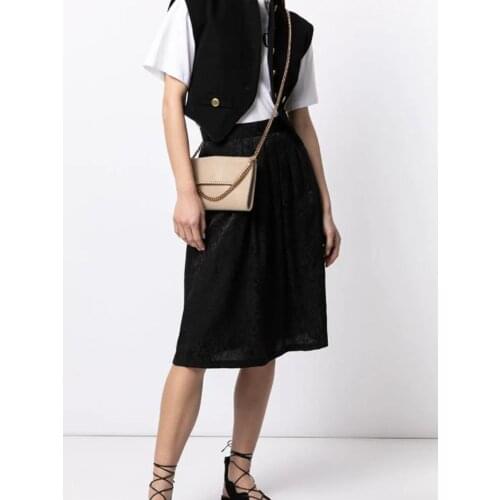 2021 Spring 100% Silk Jacquard Black Skirt