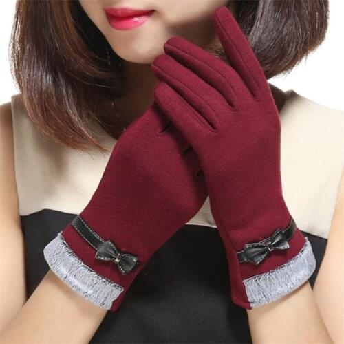 INDJXND Women Warm Winter Knitted Full Finger Gloves Mittens Girl Female Solid Woolen Glove Touched Screen Fashion Hot Selling