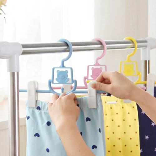 10pcs/lot 29cm Little bear pattern hangers baby plastic hangers for clothes rack