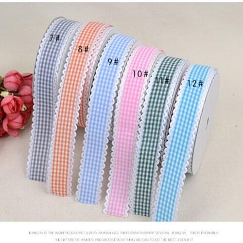 20yard 25mm Plaid webbing Ribbon DIY Gift Wrap Ribbon Flower Packaging Accessories Printed Ribbon